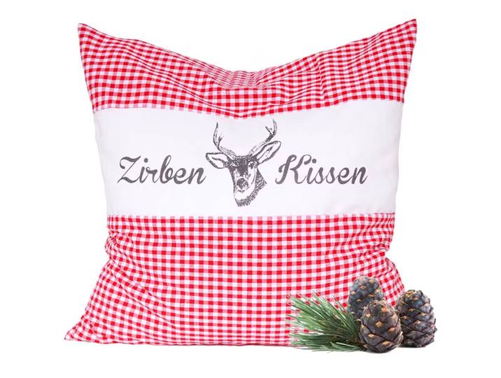 Zirbenkissen Vichy Rot 30 x 30 cm