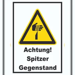 HB-Druck Achtung Spitzer Gegenstand A0 (841x1189mm) Schild