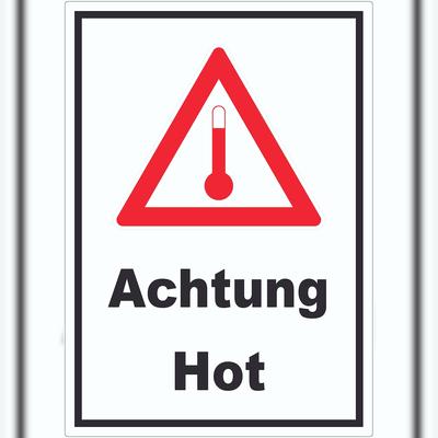 HB-Druck Aufkleber Gefahrgutklasse Hot Heiß A4 (210x297mm)