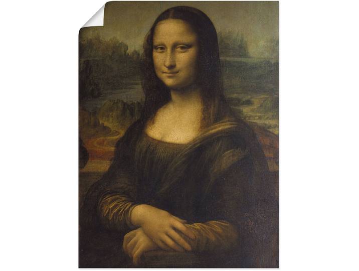Wandbild ARTLAND Mona Lisa. Um 1503 , braun (farbe bild(er): braun), B:45cm H:60cm, Bilder, Wandbild, als Leinwandbild, Poster in verschied. Grössen