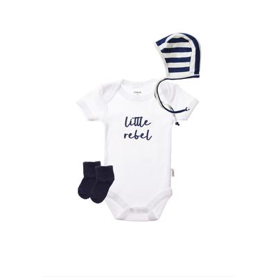 Erstausstattungspaket LILIPUT "Little rebel", Mädchen, Gr. 62/68, bunt (weiß, dunkelblau), 100% Baumwolle, KOB Set-Artikel Erstausstattungspaket, in maritinem Design