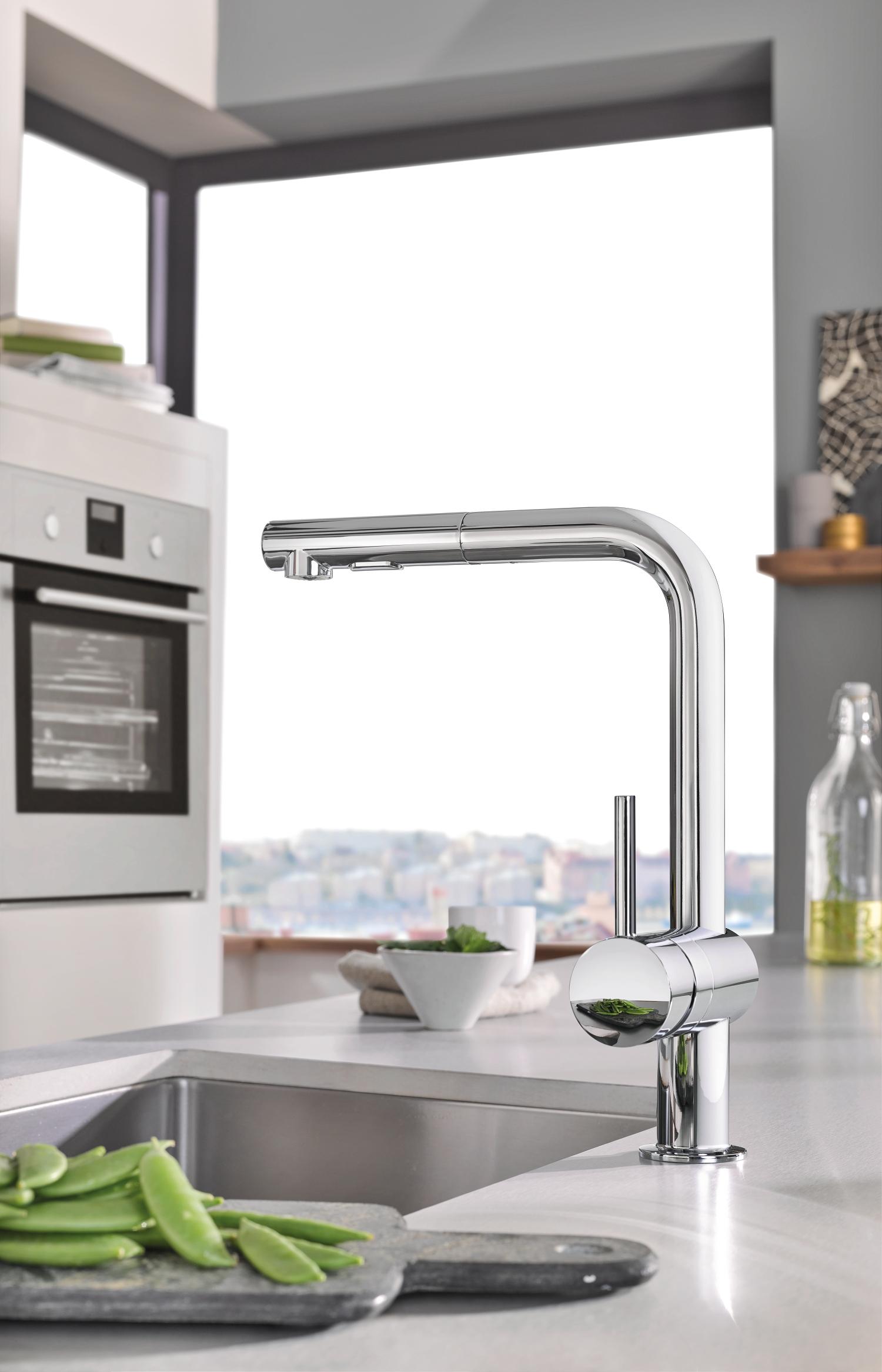 Grohe Minta robinet de cuisine 30274000 chromé, bec mousseur extractible