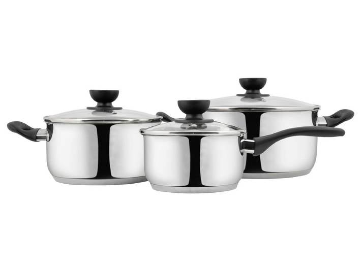 Schou Topfset 6-teilig Edelstahl Schwarz