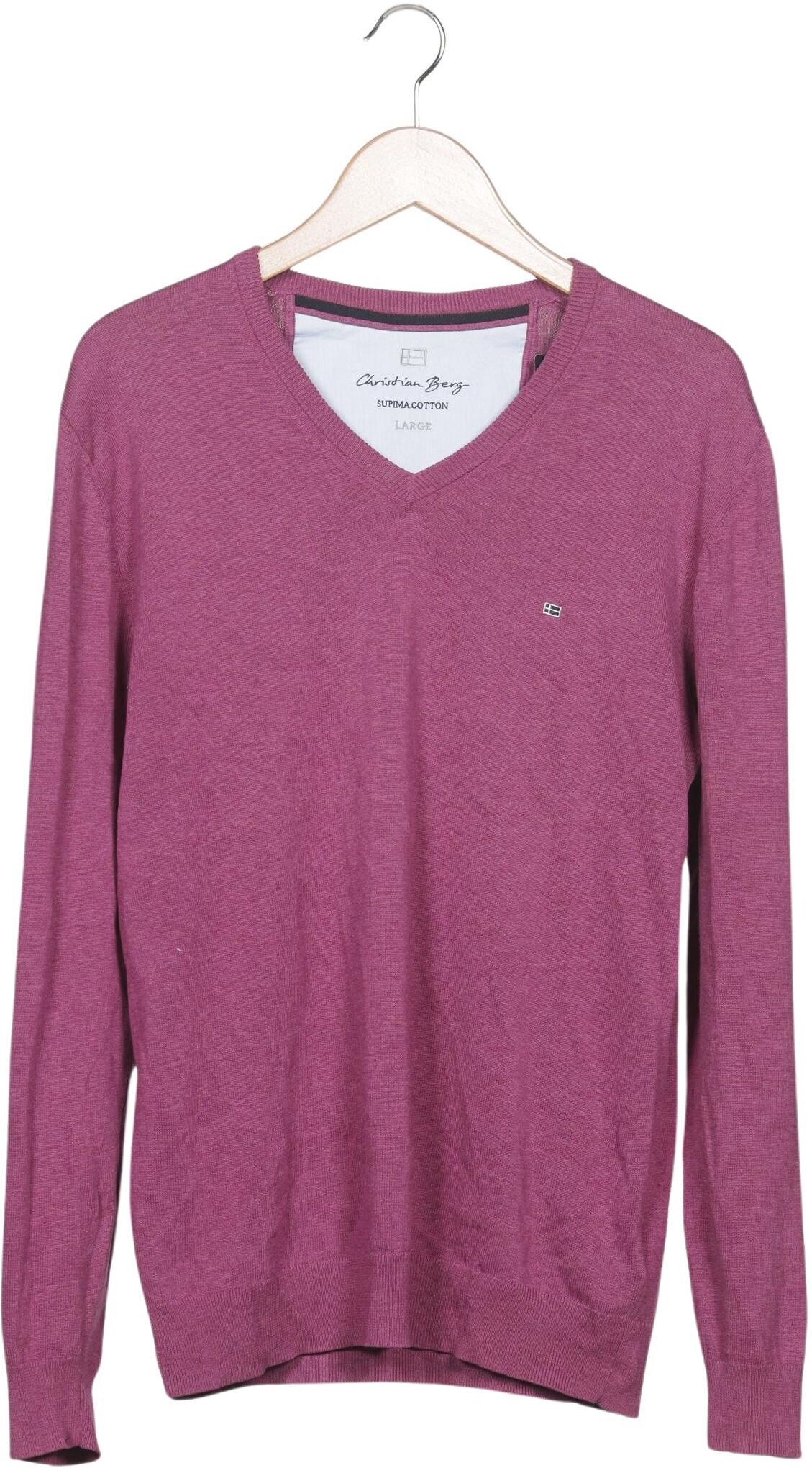 Christian Berg Herren Pullover, Pink, Gr. L, Baumwolle - Second Hand