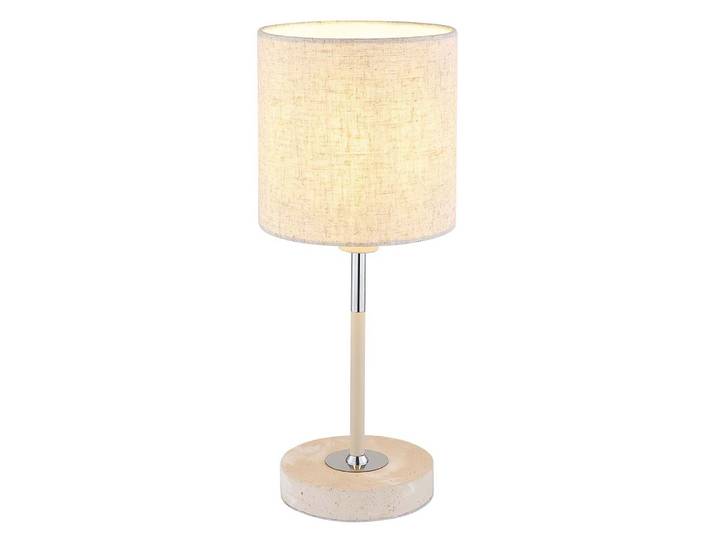 Lampe De Table Interrupteur Lampe De Chevet Métal Sable Mat Textile Crème H 35cm