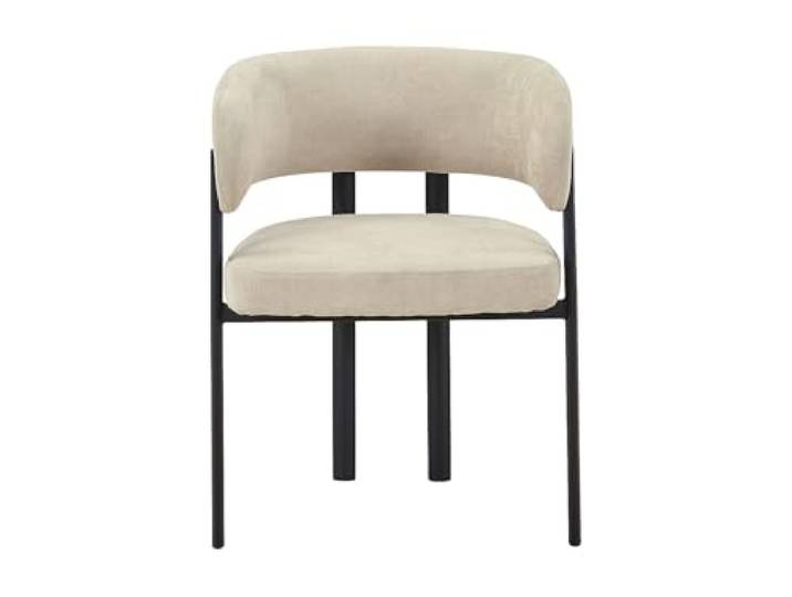 Vente-unique - Stuhl 2er-Set Cibaro - Stoff Beige Robustes Metallgestell Gepolsterte Sitzfläche für mehr Komfort