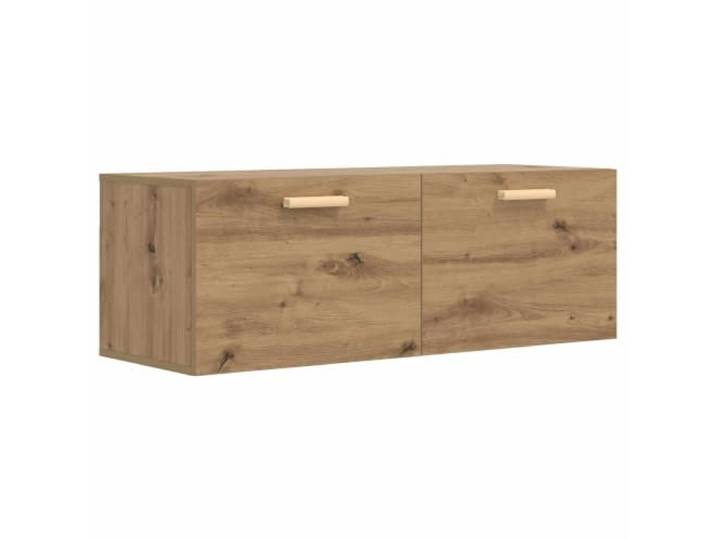 RJPLMFV Wandschrank, 100 x 36,5 x 35 cm, aus Holz, mit Tür Moderner Wandschrank, 2 geräumige Fächer, Scharnier 90° wendbar, feuchtigkeitsbeständiges Holz, pflegeleicht,