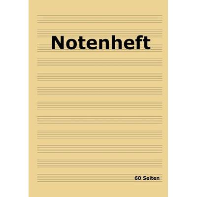 Notenheft: DIN A4 Notenlinienheft | 60 Seiten mit 12 Notenzeilen / Systeme pro Blatt | Papier 90g/m² | Musikheft mit Notenlinien -