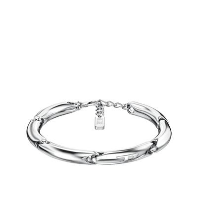 Armband DIESEL "Schmuck Geschenk Edelstahl Armschmuck Armkette", silber (edelstahlfarben), Armbänder, Damen, 20,5cm, Edelstahl, Armband