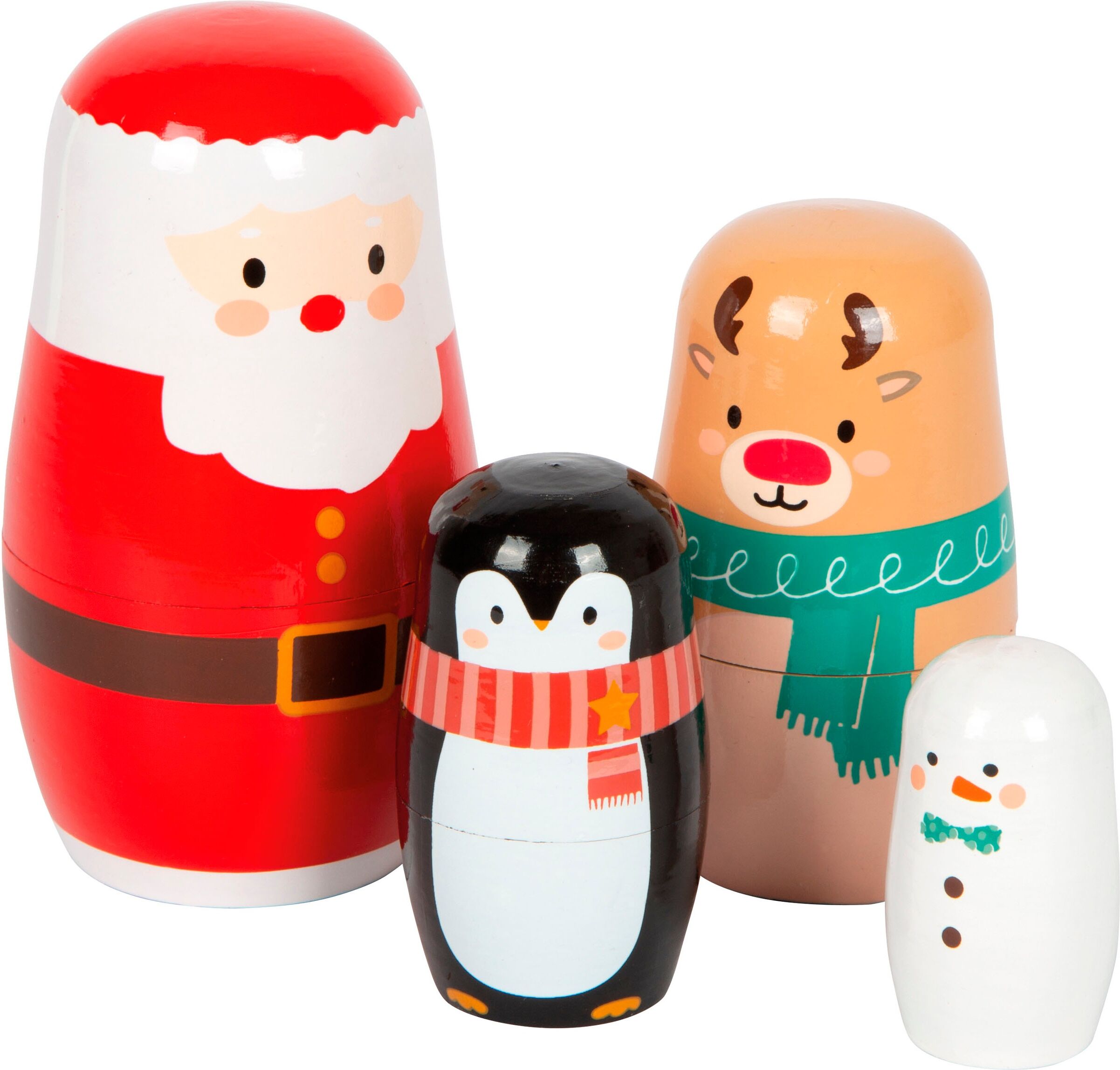 Spielfigur SMALL FOOT "Matrjoschka Weihnachten", bunt, Spielfiguren, KinderH:11cm, Holz, H:11cm