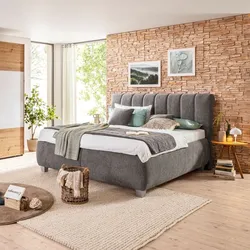 Oschmann Polsterbett Messina 180 x 200 cm Stoff Grau