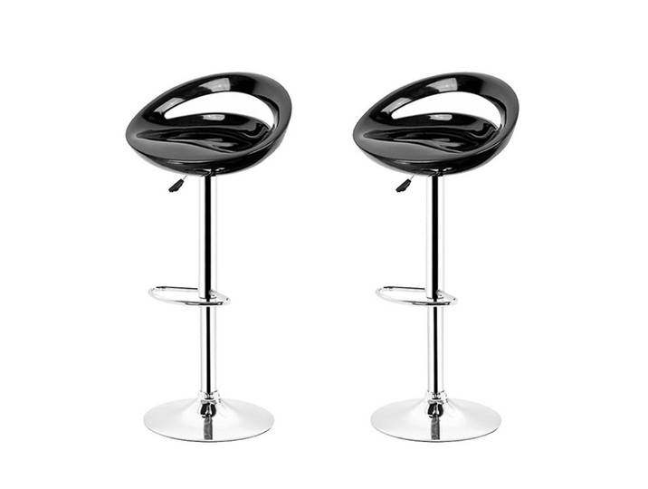 JEOBEST Barhocker Barstuhl Küche Hohe Barhocker aus ABS-Kunststoff Küchenstühle (2er Set), Höhenverstellbar Drehbar mit Abgerundeter Rückenlehne und Chromsockel