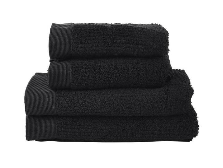 Handtuch Set ZONE DENMARK Classic 50 x 100 cm; 70 x 140 cm , schwarz, 4 tlg., Frottier, Frottier, Obermaterial: 100% Baumwolle, Handtuch-Sets, Handtuch Set