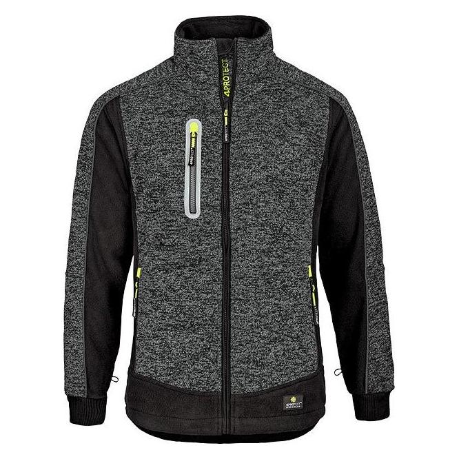 Runnex 4PROTECT Wetterschutz Fleecejacke MAINE schwarz/weiss melange 3XL (3XL) (228247)