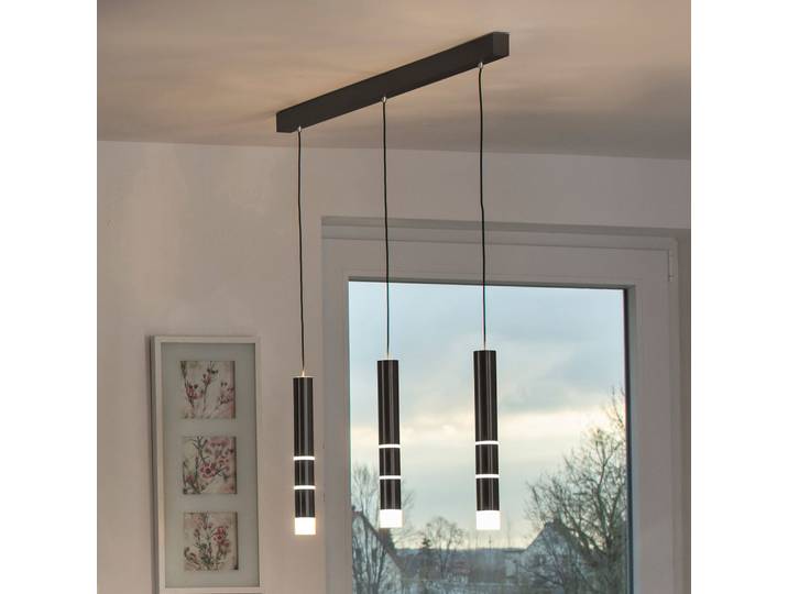 Suspension LED Vega, trois cylindres, noir - PURE - Salon / séjour - Moderne - Métal - Multi-ampoules