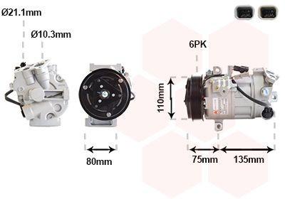 VAN WEZEL 4301K716 Klimaanlage Klimakompressor für RENAULT Kadjar (HA, HL)