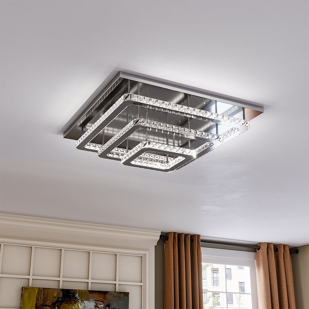 Mercer41 Hurley LED Flush Mount Chrome 23cm H x 60cm W x 60cm D