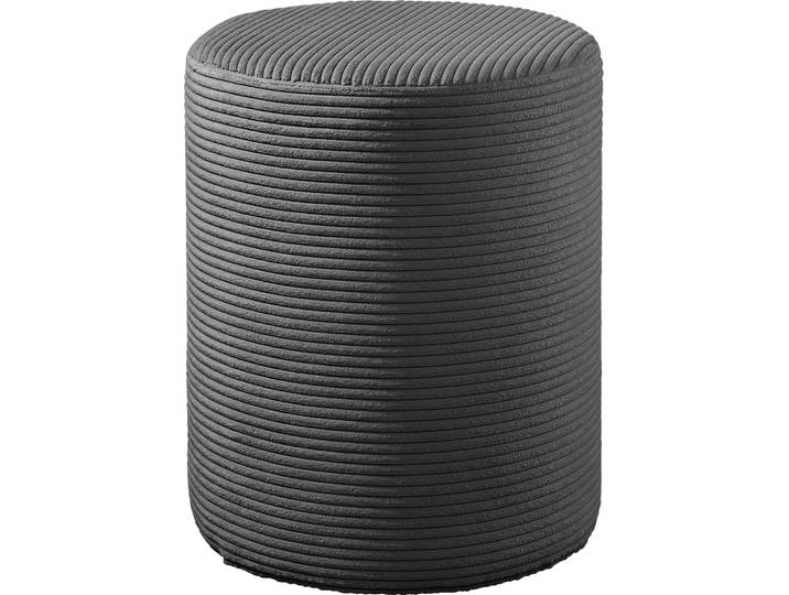 Polsterhocker MAINTAL Hügeldorf , grau (anthrazit), B:40cm H:50cm T:40cm, Hocker, Polsterhocker, Hocker rund aus Cord-Bezug