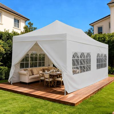 Faltpavillon KONIFERA "Valencia Pro", silberfarben, weiß, B/H/T: 292cm x 322cm x 580cm, Pavillons, Festival & Partyzelt, einfacher Auf & Abbau BxTxH: 3x6x3,3m
