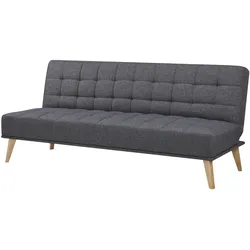 En.Casa, Sofa + Bettsofa, Schlafsofa Pukkila 180x86x81 cm Textil Dunkelgrau (3-Sitzer)