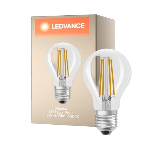Ledvance Classic LED E27 Filament Lamp - 5.9W - 806lm - 4000K Koel Wit