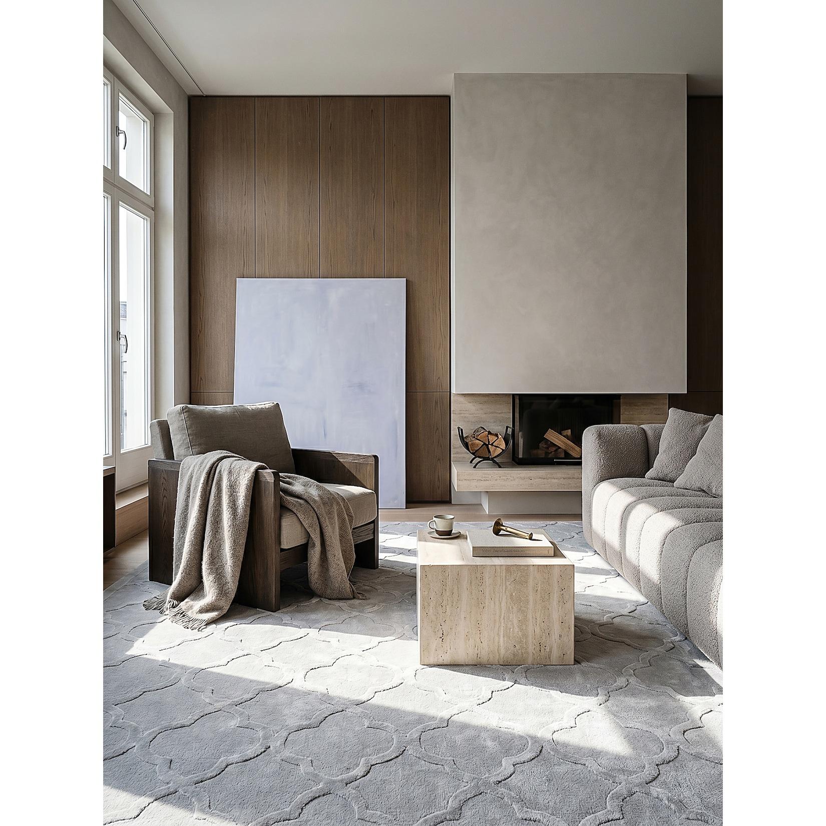Teppich Kurzflor Grau 140x200 cm - ERESMA Kadima Design