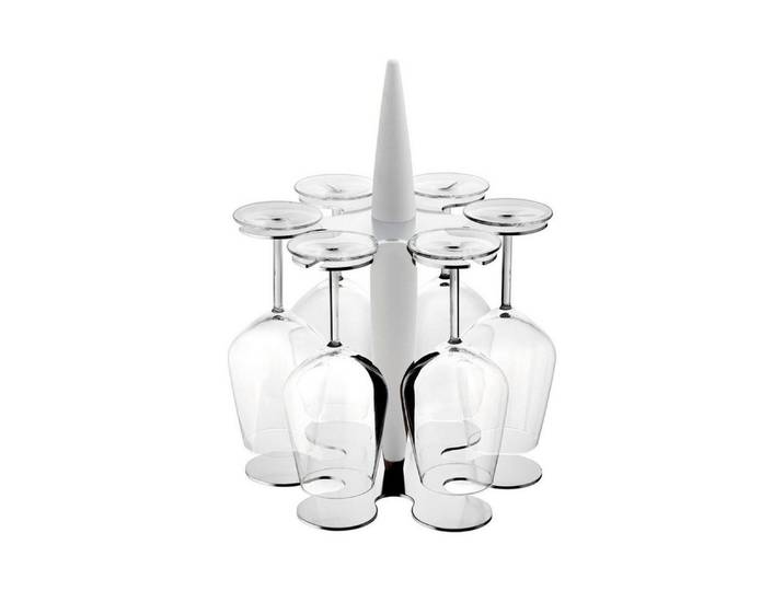 Legnoart Gläserhalter mit 6 Gläsern Weiß FH-1W