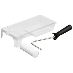 Böttcher-AG Farbroller Schaumstoff, 11cm, für Lack, mit Lackwalze und Farbwanne