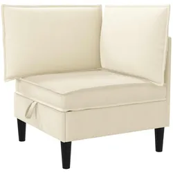 vidaXL, Sofa + Bettsofa, Wohnzimmergarnitur 5 Stk. Creme Stoff