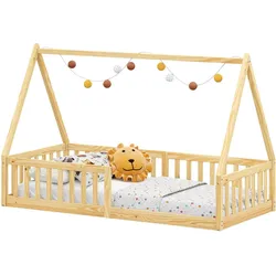 Idimex, Kinderbett, Hausbett NICOLAS 90 x 190 cm aus Massivholz – weiss (90 x 190 cm)