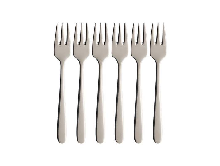 Villeroy & Boch Kuchengabeln Daily Line silber, Silberfarben, Metall, Besteck, Besteck-Sets