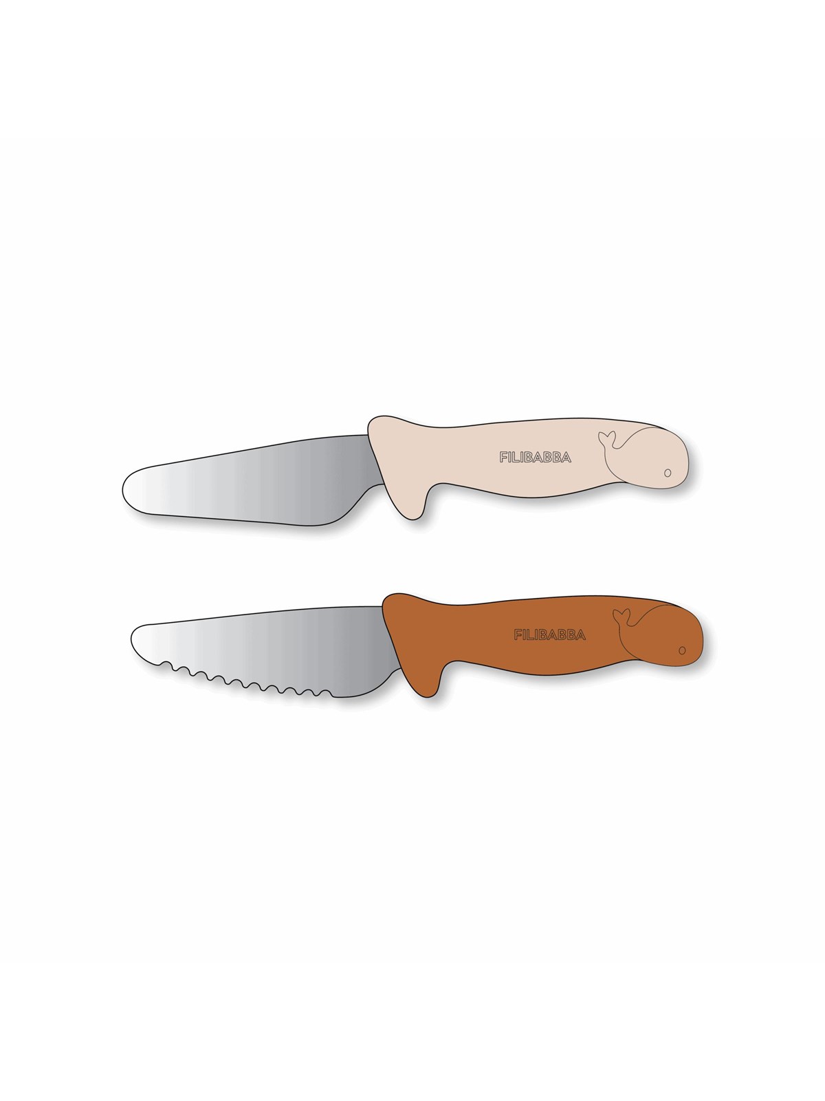 Filibabba Kochmesser für Kinder 2er-Pack - Pumpkin + Offwhite
