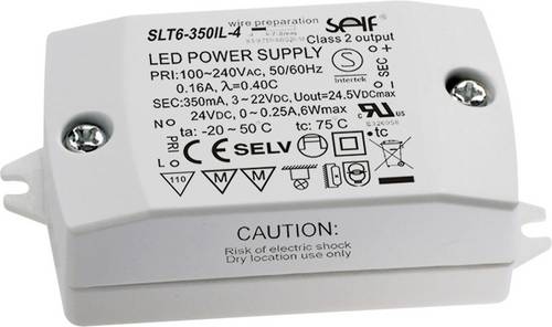 Self Electronics SLT6-350IL-4 LED-Treiber Konstantstrom 7.7W 350mA 3 - 22 V/DC Montage auf entflammbaren Oberflächen