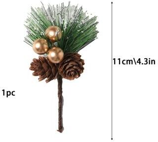 Discount Dollar Deals Artificial Pine Branches, Christmas Decoration, Holly Red Berry Branches, Wreath, Christmas Tree Gifts Decoration 7 1pcs
