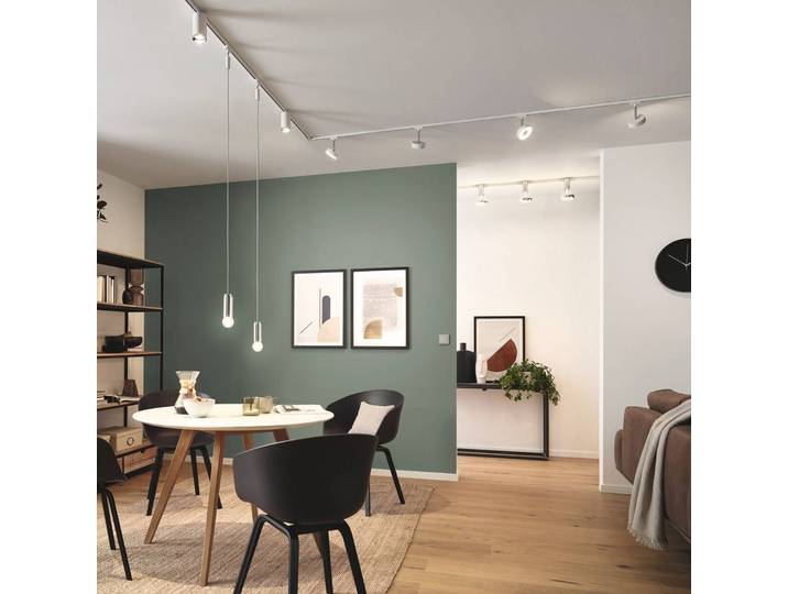 Paulmann URail Pendeladapter Universal, 50W, signalweiß, weiß / opal, für Wohn- / Esszimmer, Metall