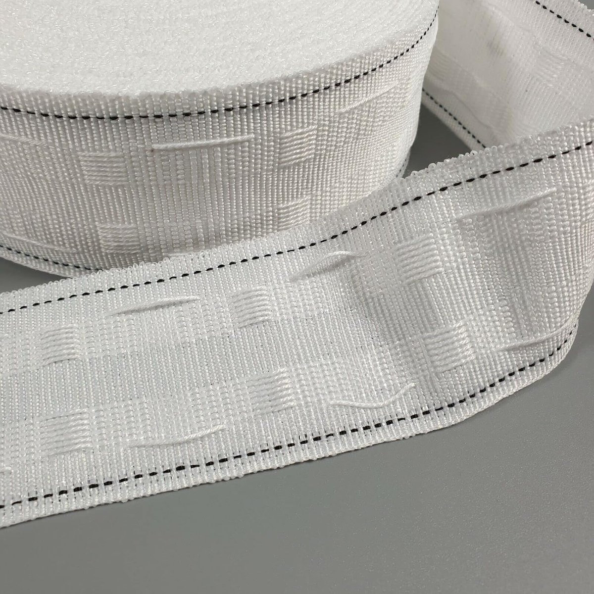 Witte automatische gordijnplooiband van plastic, 10 meter
