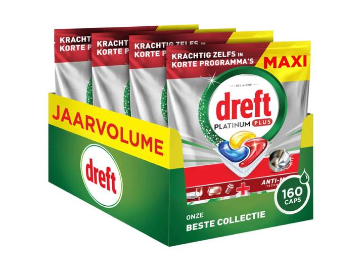 Dreft Platinum Plus Citroen Vaatwastabletten - 4 x 40 stuks