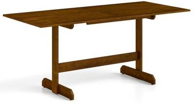 Costway 71 Inch Farmhouse Dining Table Wooden Kitchen Table for 6-8 with Rubber Wood Legs-Walnut