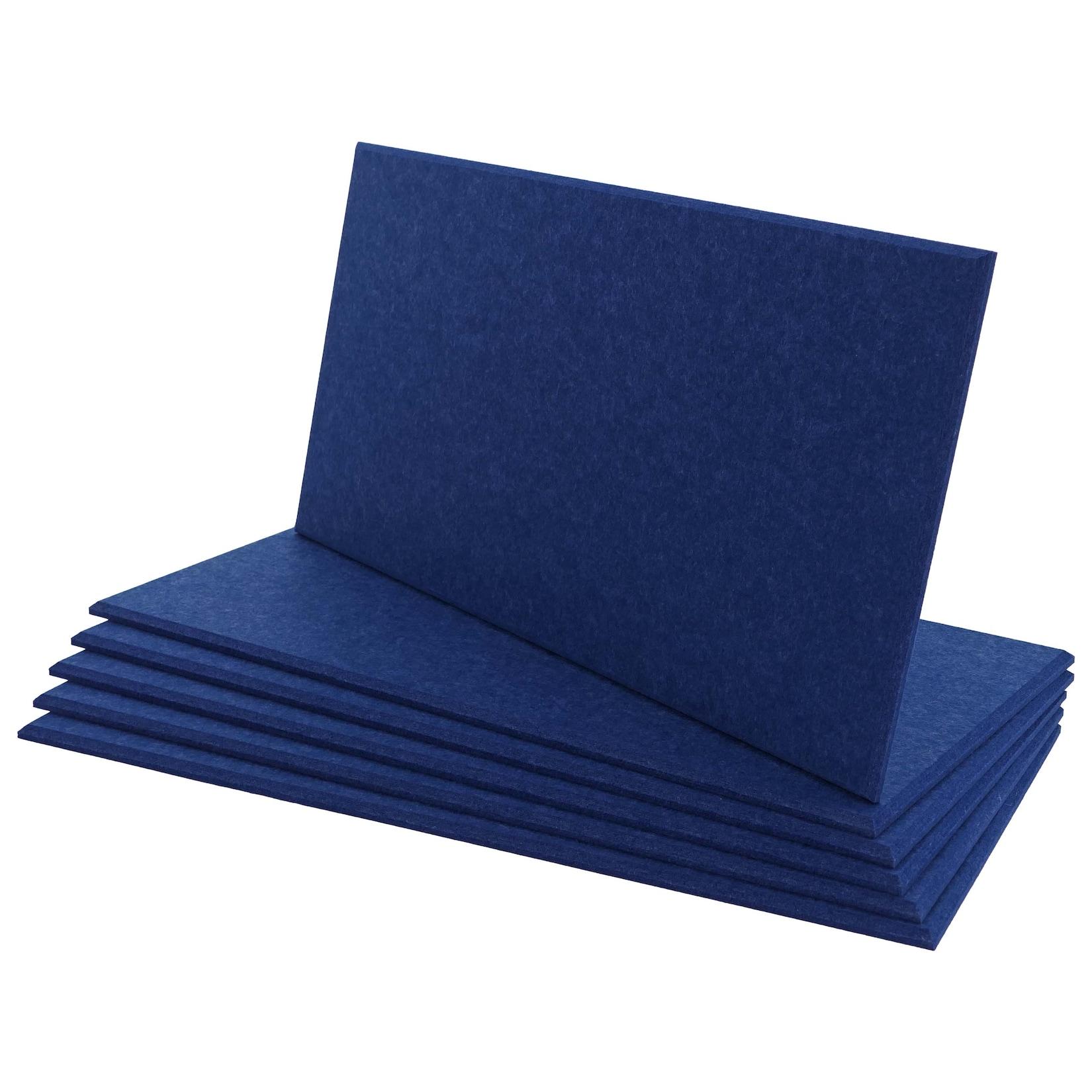6er-Set Akustikwandpaneel MCW-L52, Wandpaneele Akustikplatten, schalldämmend 1qm Fläche 60x30cm ~ dunkelblau