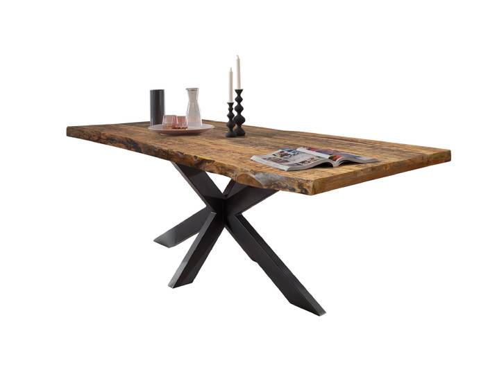 Esstisch Baumkantentisch massiv 160 cm Mango lackiert - TIM