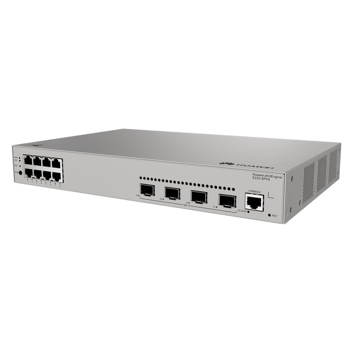 Huawei S220-8P4S 8x10/100/1000BASE-T ports 125W PoE+ 4xGE SFP ports AC power eKit (12 Ports) (98012552)