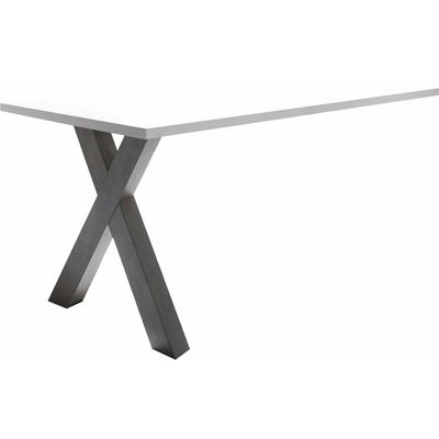 Anbautisch MÄUSBACHER "Mio", schwarz-weiß (graphit, weiß matt), B:160cm H:75cm T:70cm, Holzwerkstoff, Ansatztischplatten, Esstischplatte Esstisch-Zubehör Tischplatte