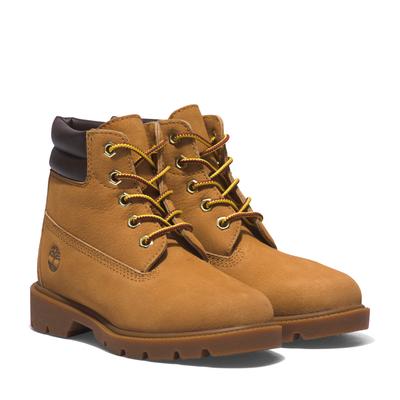 Schnürboots TIMBERLAND "6 IN BASIC - 6 INCH LACE BOOT", Mädchen, Gr. 35, wheat, Leder, Schuhe Schnürboots