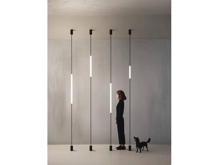 Italie Design chambre chevet LED lampadaires acrylique longue ligne lumière moderne noir hôtel salon décor LED lampadaire