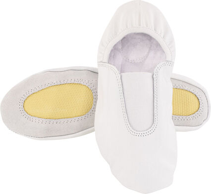 Leder-Gymnastikschuhe für Erwachsene und Kinder, weiß