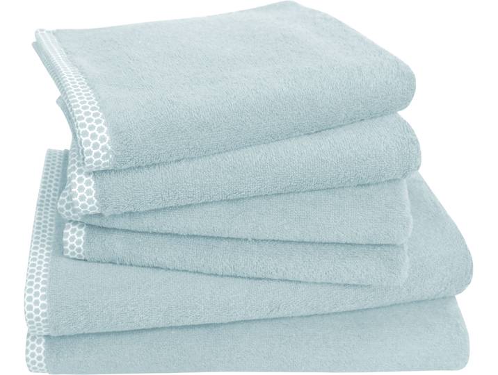 Handtuch Set DYCKHOFF Pure Natural Uni , blau, 6, Frottier, Frottier, Obermaterial: 100% Baumwolle, Handtuch-Sets, Handtuch Set, BIO Baumwolle, GOTS