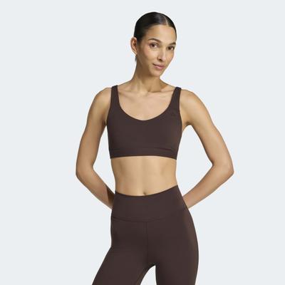 Sport-BH ADIDAS PERFORMANCE "ALL ME ESSENTIALS SPORT-BH, MITTLERER HALT", Damen, Gr. M, N-Gr, aurora coffee, Obermaterial: 85% Polyester, 15% Elasthan, BHs Sport-BH