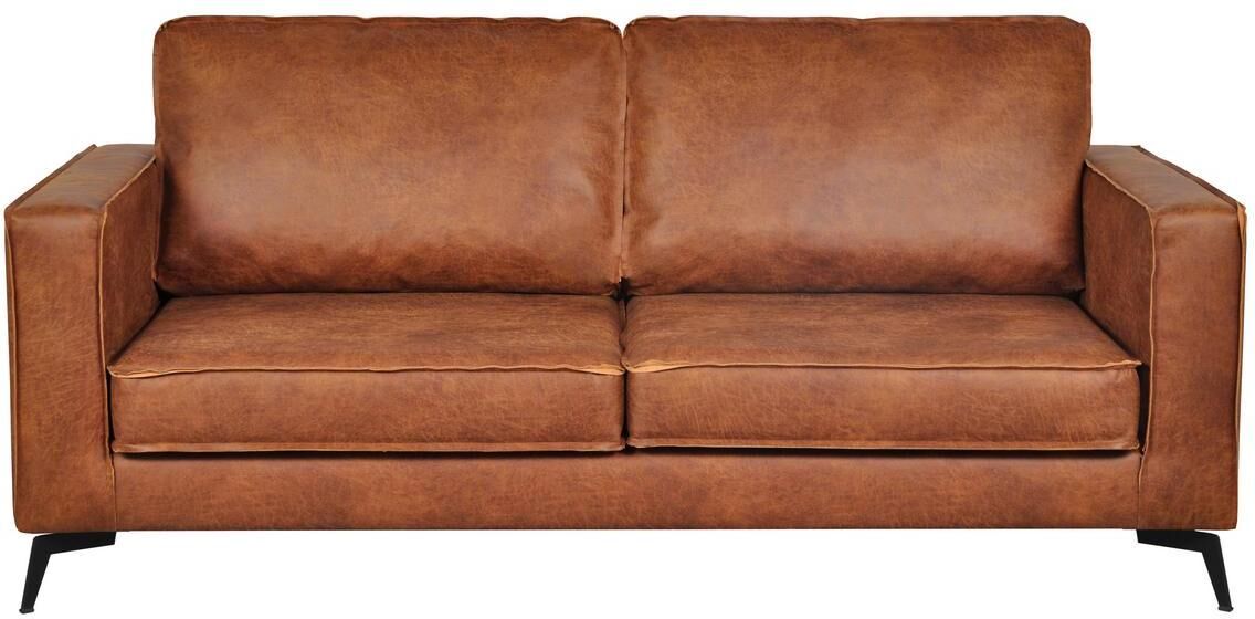 Miliboo Vintage-Ledersofa 3-Sitzer cognacfarben SONNY