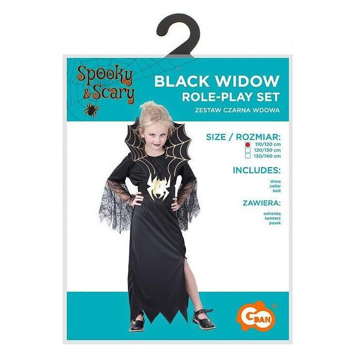 GoDan Halloween Spider Schwarze Witwe Kostüm 130/140 cm (140) (66500592)