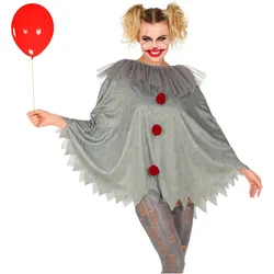Widmann HORROR CLOWN (Poncho), One Size Fits Most Adult (One Size)